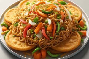 Receta de las Tostadas con chow mein